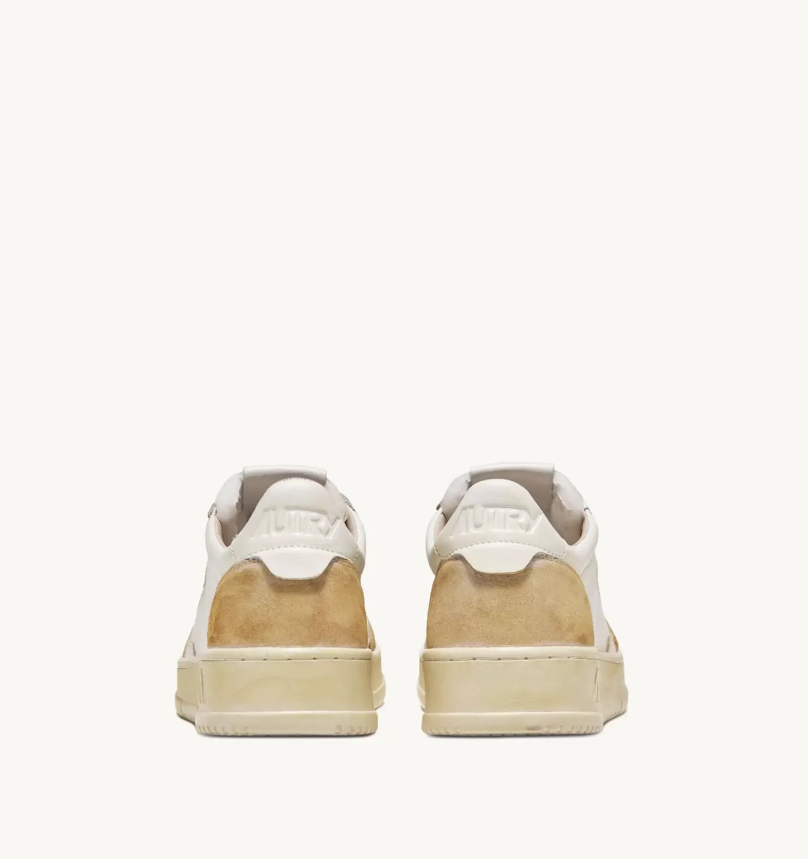 Sneakers Medalist Low Super Vintage In Pelle Yellowing Bianco