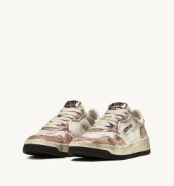 Sneakers Medalist Low Super Vintage In Mesh E Suede Colore Bianco E Rosa