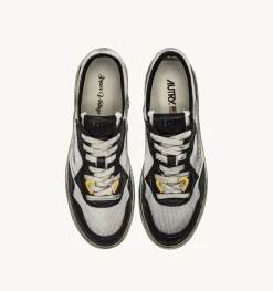 Sneakers Medalist Low Super Vintage In Mesh E Suede Bianco E Argento