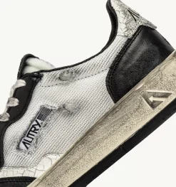 Sneakers Medalist Low Super Vintage In Mesh E Suede Bianco E Argento