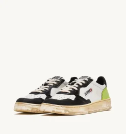Sneakers Medalist Low Super Vintage In Pelle Colore Bianco Nero E Verde