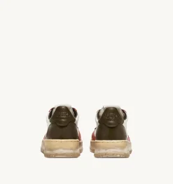 Sneakers Medalist Low Super Vintage In Pelle Bianco Arancione Militare