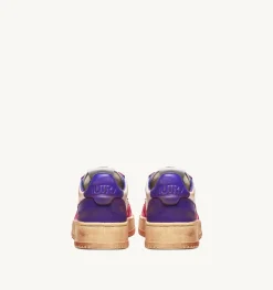 Sneakers Medalist Low Super Vintage In Pelle Bianco Viola E Rosa