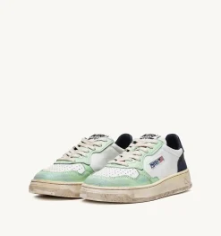Sneakers Medalist Low Super Vintage In Pelle Bianco Nile Blu