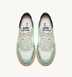 Sneakers Medalist Low Super Vintage In Pelle Bianco Nile Blu