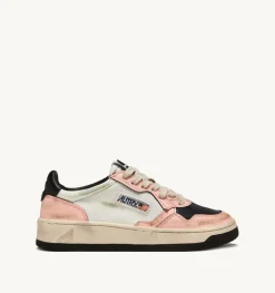 Sneakers Medalist Low Super Vintage In Pelle Colore Bianco E Rosa
