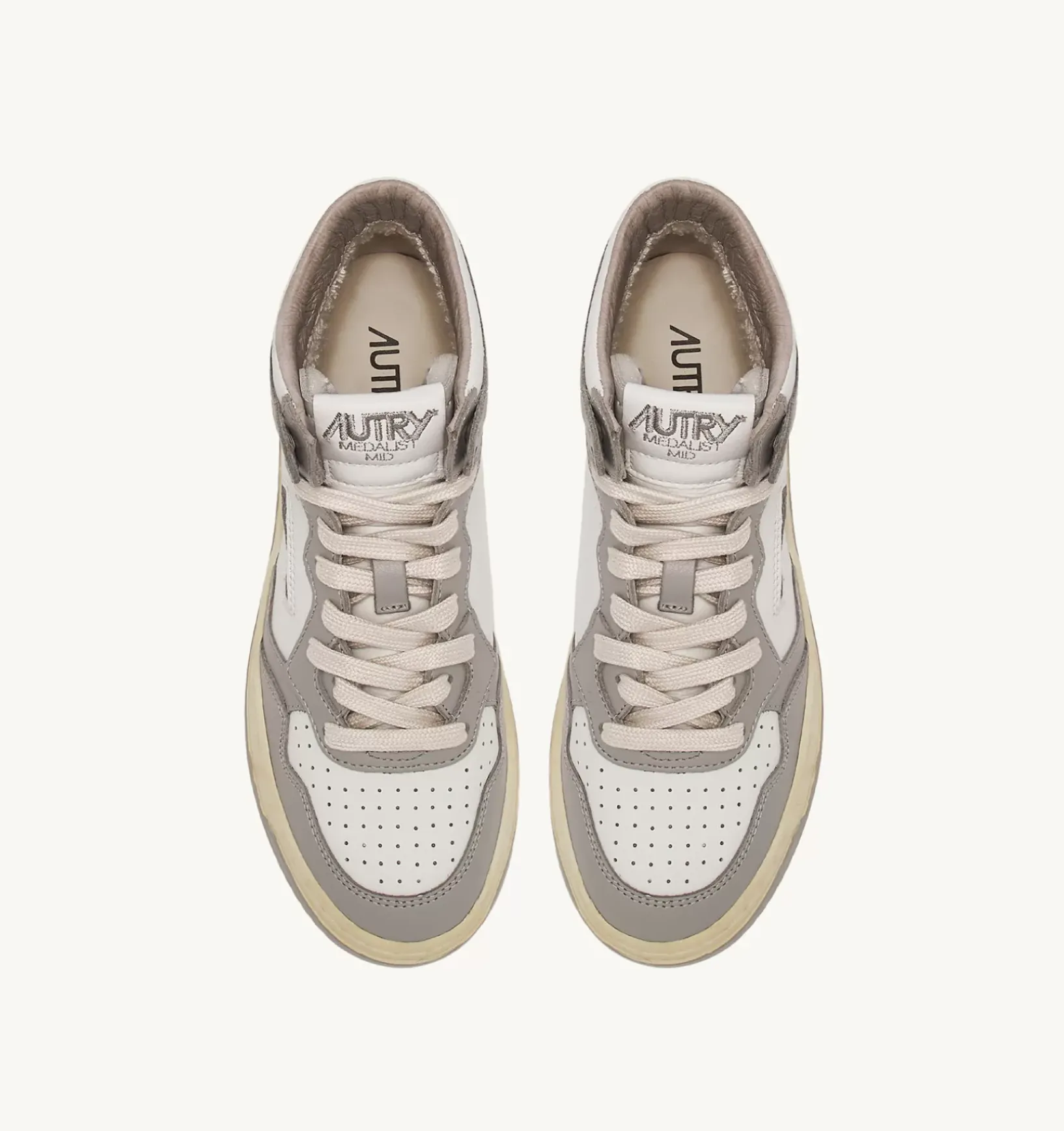 Sneakers Medalist Mid In Pelle Bicolore Bianco E Vapor