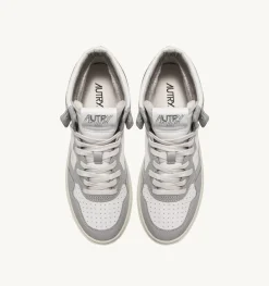 Sneakers Medalist Mid In Pelle Bicolore Bianco E Vapor