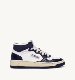 Sneakers Medalist Mid In Pelle Bianca E Blu