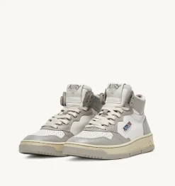 Sneakers Medalist Mid In Pelle Bicolore Bianco E Vapor