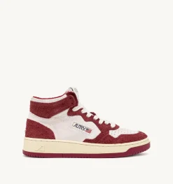 Sneakers Medalist Mid In Suede Bianco E Suede Effetto Hair Viola