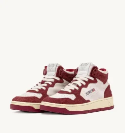 Sneakers Medalist Mid In Suede Bianco E Suede Effetto Hair Viola