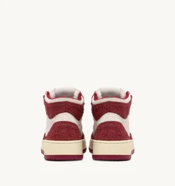 Sneakers Medalist Mid In Suede Bianco E Suede Effetto Hair Viola