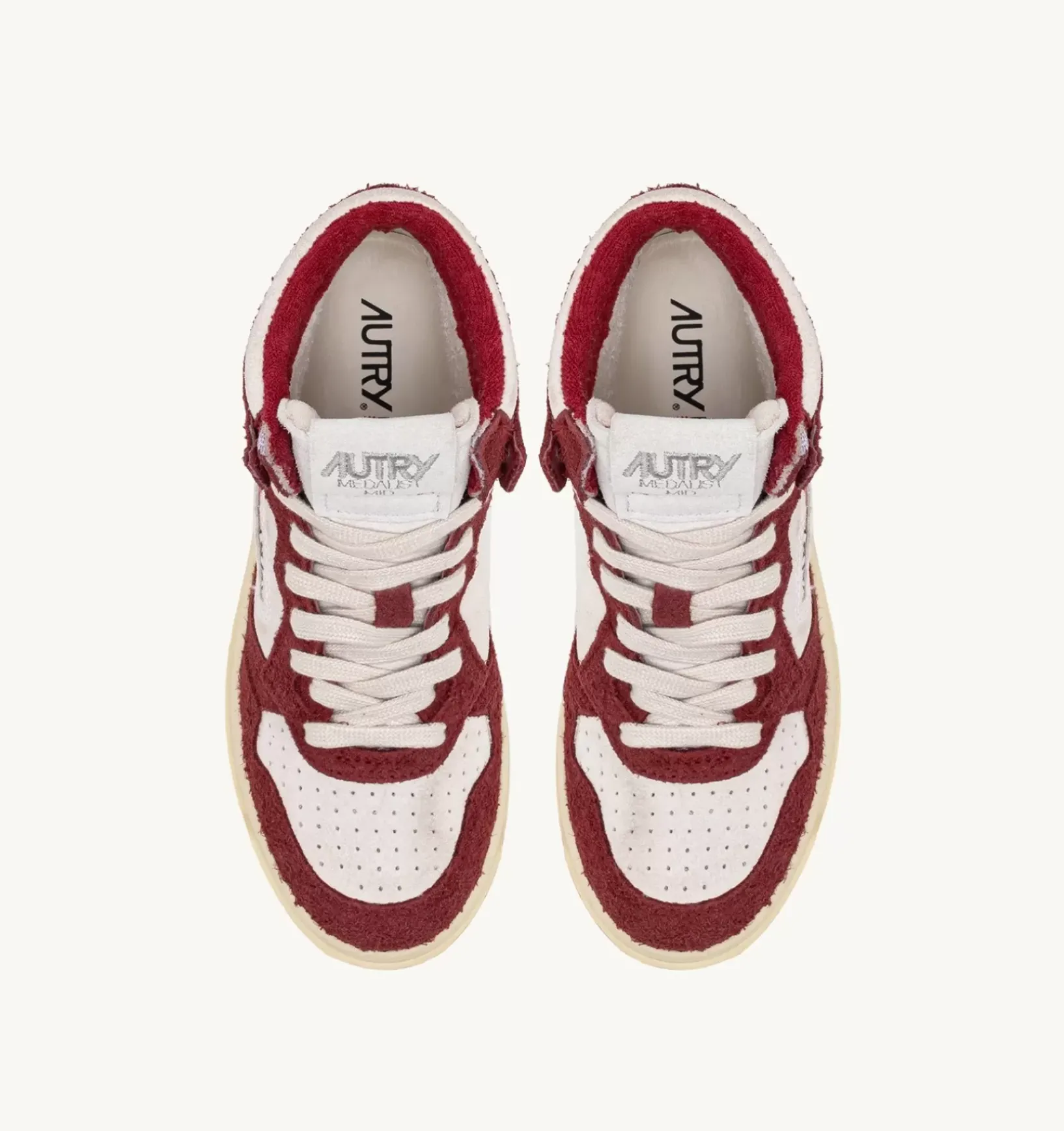 Sneakers Medalist Mid In Suede Bianco E Suede Effetto Hair Viola