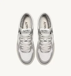 Sneakers Medalist Mid In Pelle Bicolore Bianco E Silver