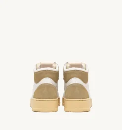 Sneakers Medalist Mid In Pelle E Suede Bianco E Mud