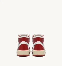 Sneakers Medalist Mid In Pelle Bicolore Bianco E Rosso