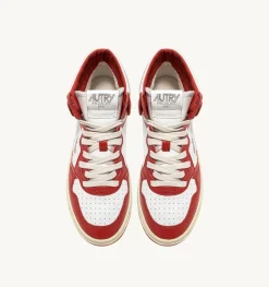 Sneakers Medalist Mid In Pelle Bicolore Bianco E Rosso