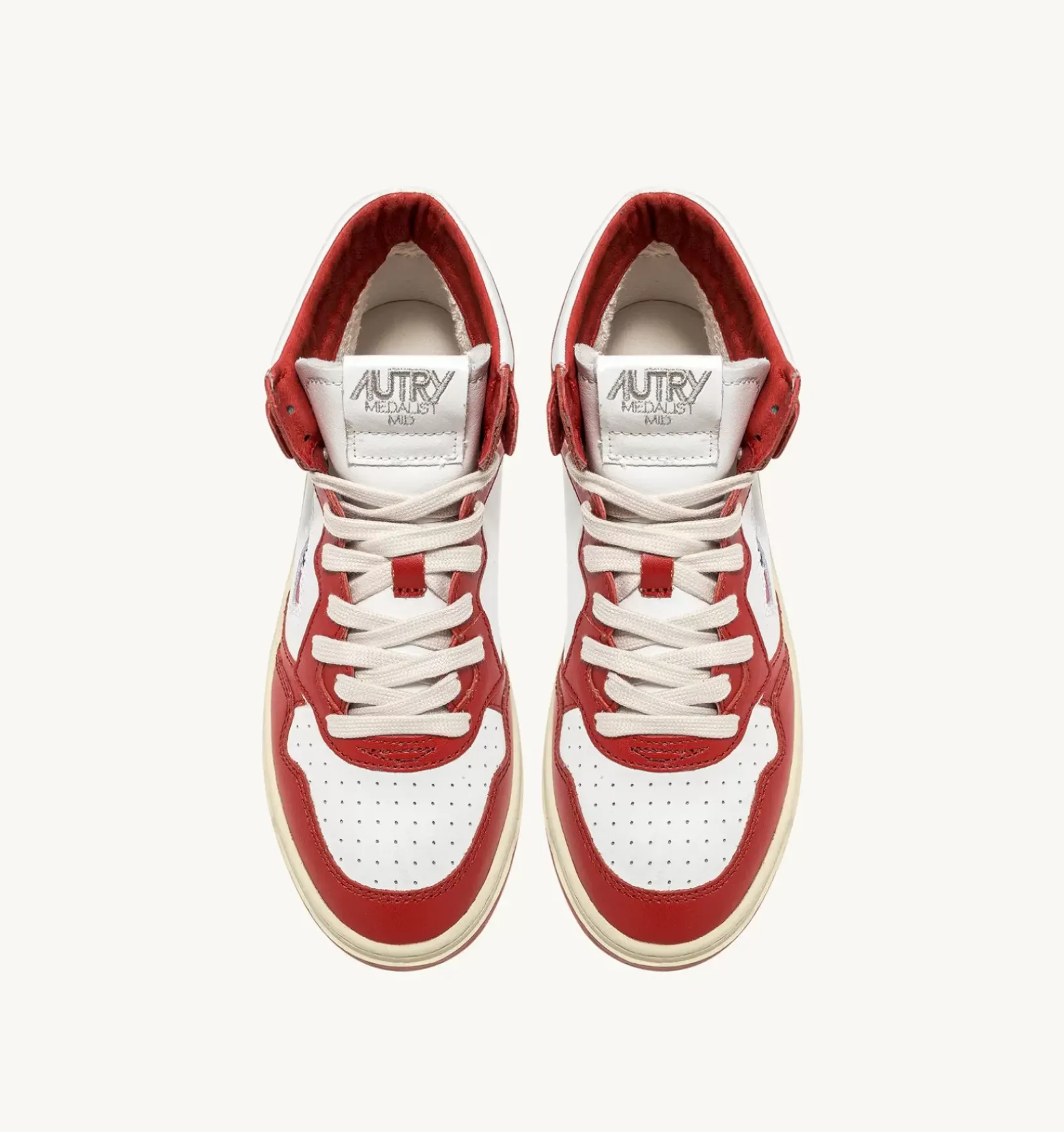 Sneakers Medalist Mid In Pelle Bicolore Bianco E Rosso