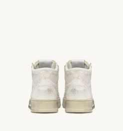 Sneakers Medalist Mid In Pelle Effetto Snake Bianco