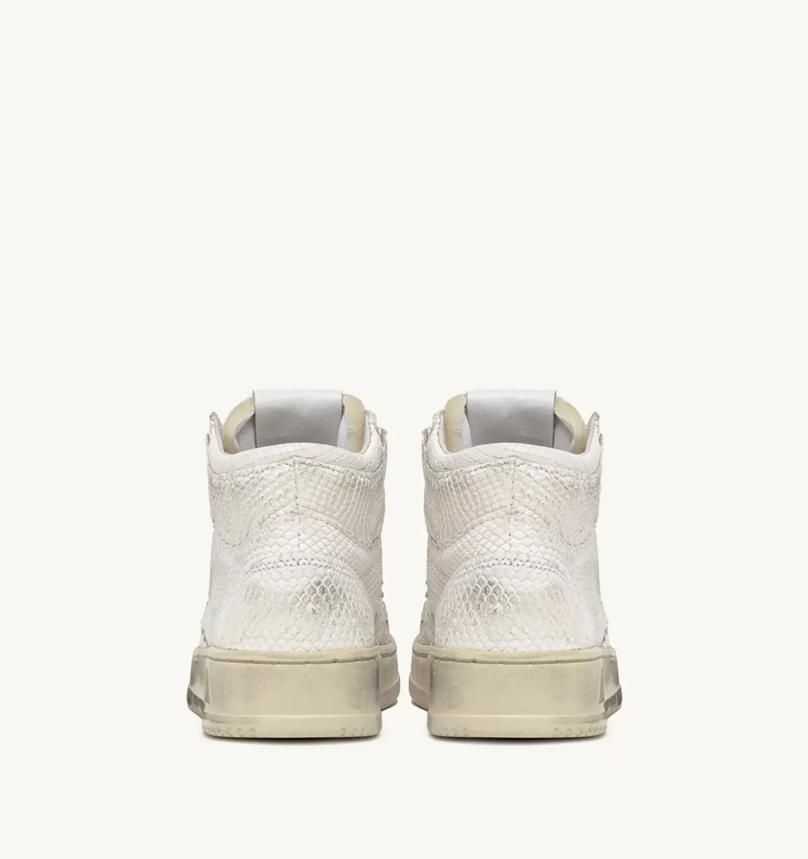 Sneakers Medalist Mid In Pelle Effetto Snake Bianco