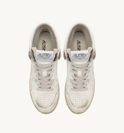 Sneakers Medalist Mid In Pelle Effetto Snake Bianco