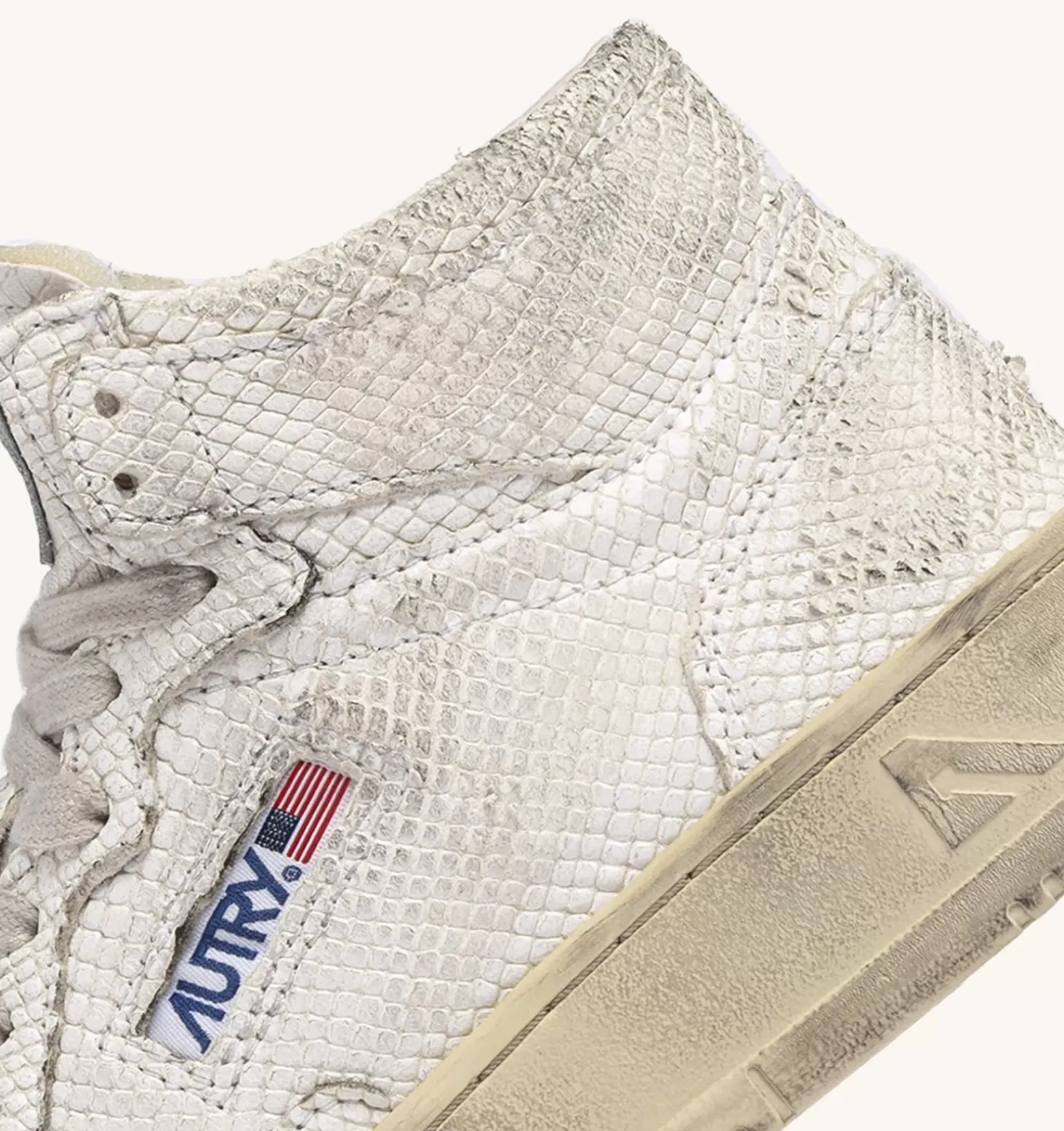Sneakers Medalist Mid In Pelle Effetto Snake Bianco