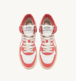 Sneakers Medalist Mid In Pelle Bicolore Bianco E Lobster
