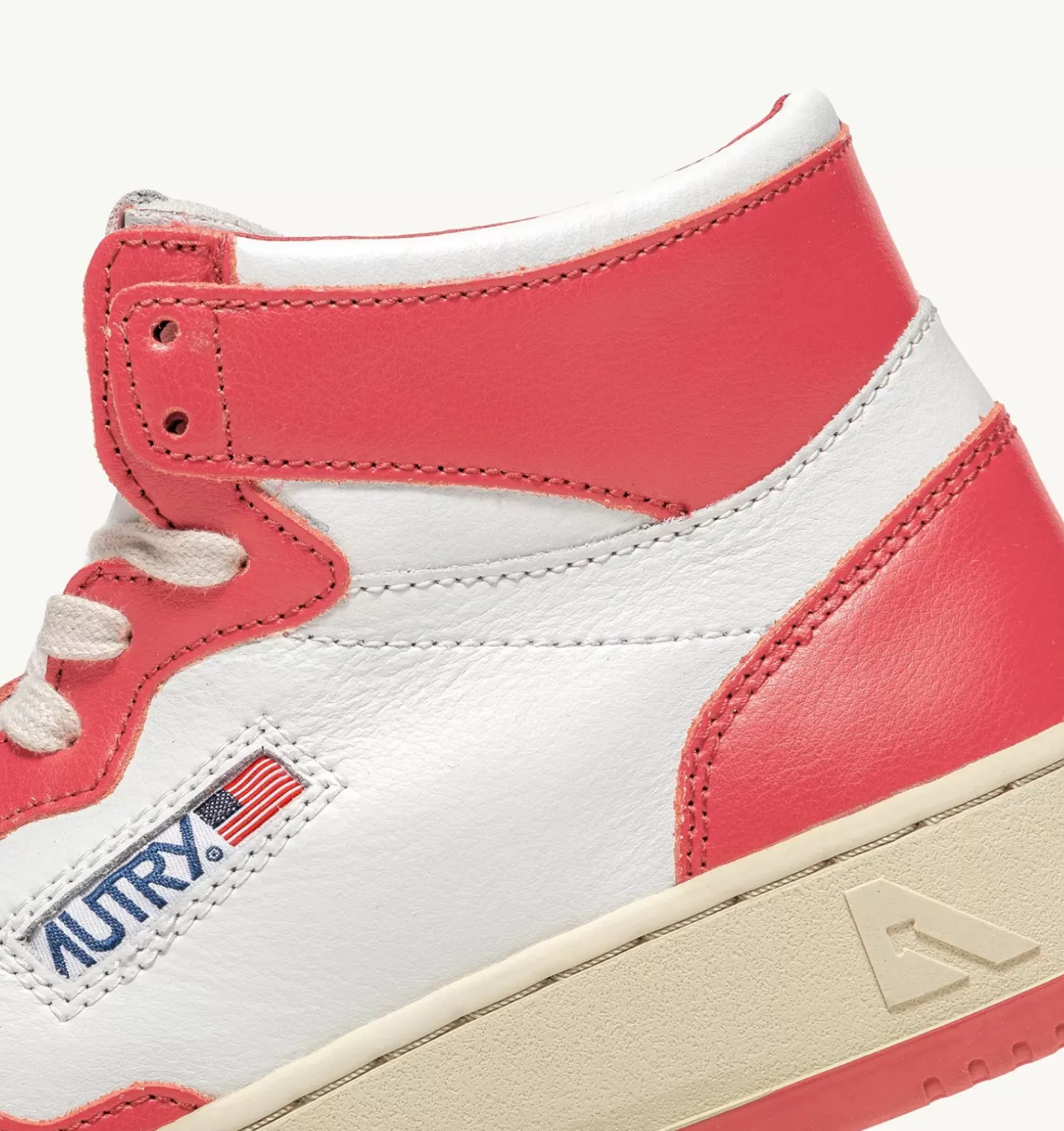 Sneakers Medalist Mid In Pelle Bicolore Bianco E Lobster