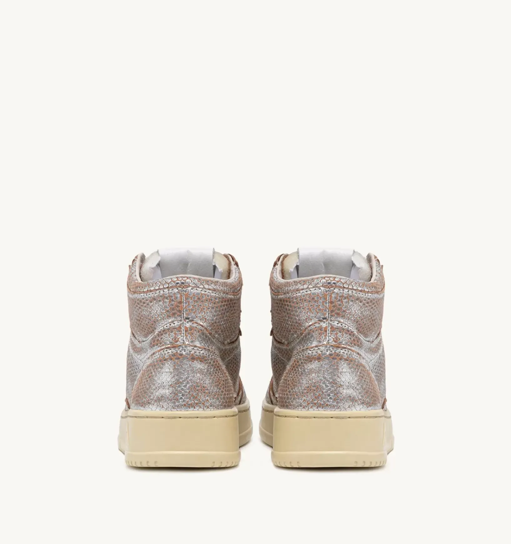 Sneakers Medalist Mid In Pelle Effetto Snake Argento