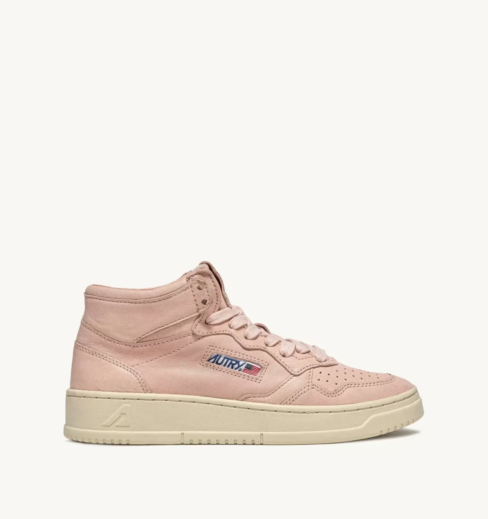 Sneakers Medalist Mid In Morbida Pelle Peach Di Capra