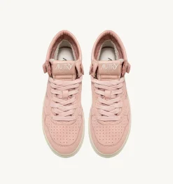 Sneakers Medalist Mid In Morbida Pelle Peach Di Capra