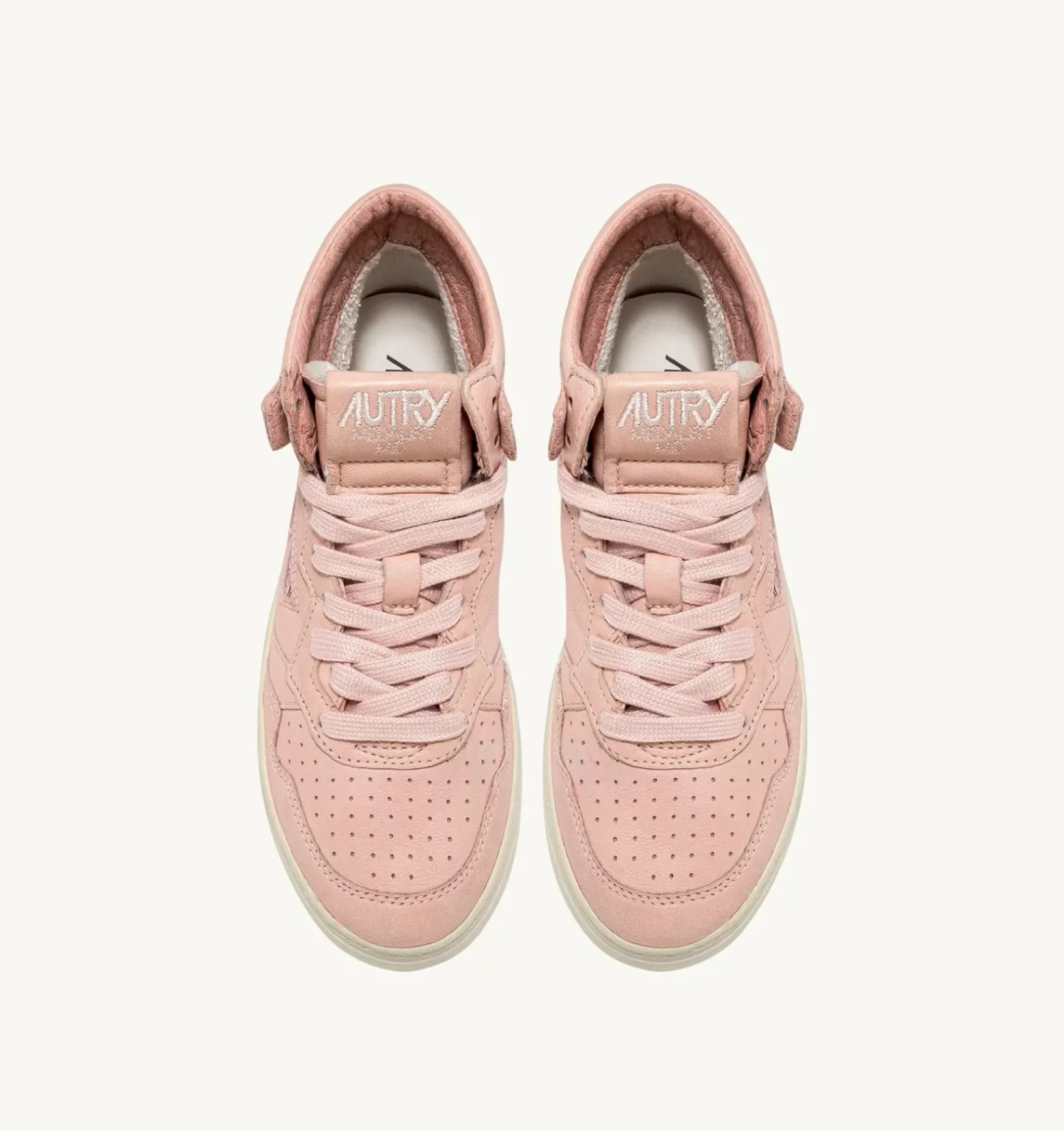 Sneakers Medalist Mid In Morbida Pelle Peach Di Capra