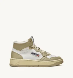 Sneakers Medalist Mid In Pelle Bicolore Bianco E Mud