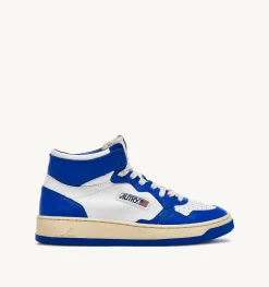 Sneakers Medalist Mid In Pelle Bicolore Bianco Prince Blue