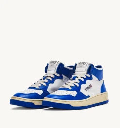 Sneakers Medalist Mid In Pelle Bicolore Bianco Prince Blue