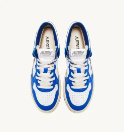 Sneakers Medalist Mid In Pelle Bicolore Bianco Prince Blue