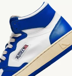 Sneakers Medalist Mid In Pelle Bicolore Bianco Prince Blue