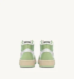 Sneakers Medalist Mid In Pelle Bicolore Bianco Nile Green