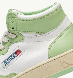 Sneakers Medalist Mid In Pelle Bicolore Bianco Nile Green