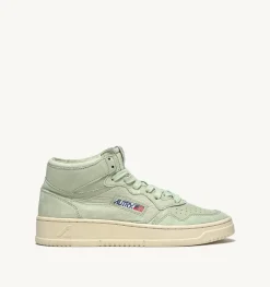 Sneakers Medalist Mid In Morbida Pelle Cel Green Di Capra