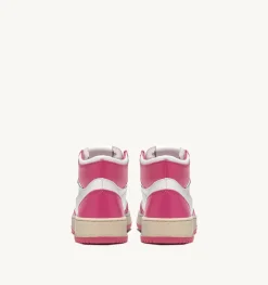 Sneakers Medalist Mid In Pelle Bicolore Bianco E Fuxia