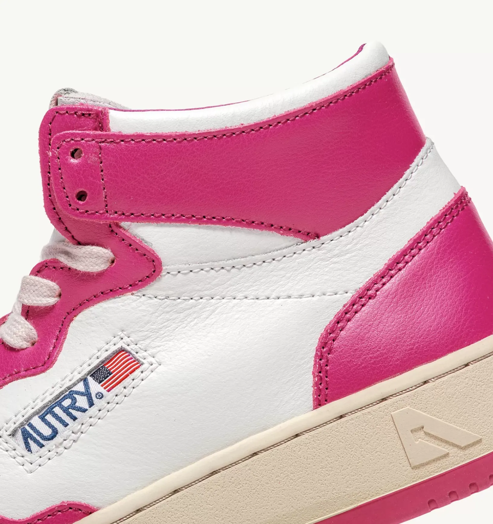 Sneakers Medalist Mid In Pelle Bicolore Bianco E Fuxia