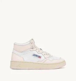 Sneakers Medalist Mid In Pelle Bianco Rosa