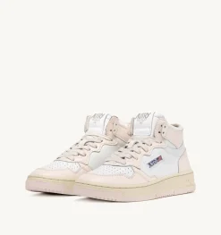 Sneakers Medalist Mid In Pelle Bianco Rosa