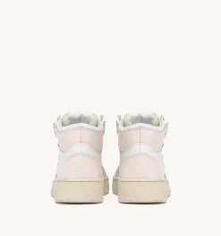 Sneakers Medalist Mid In Pelle Bianco Rosa