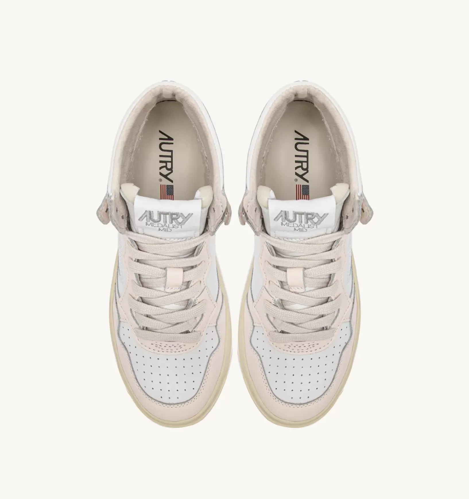 Sneakers Medalist Mid In Pelle Bianco Rosa