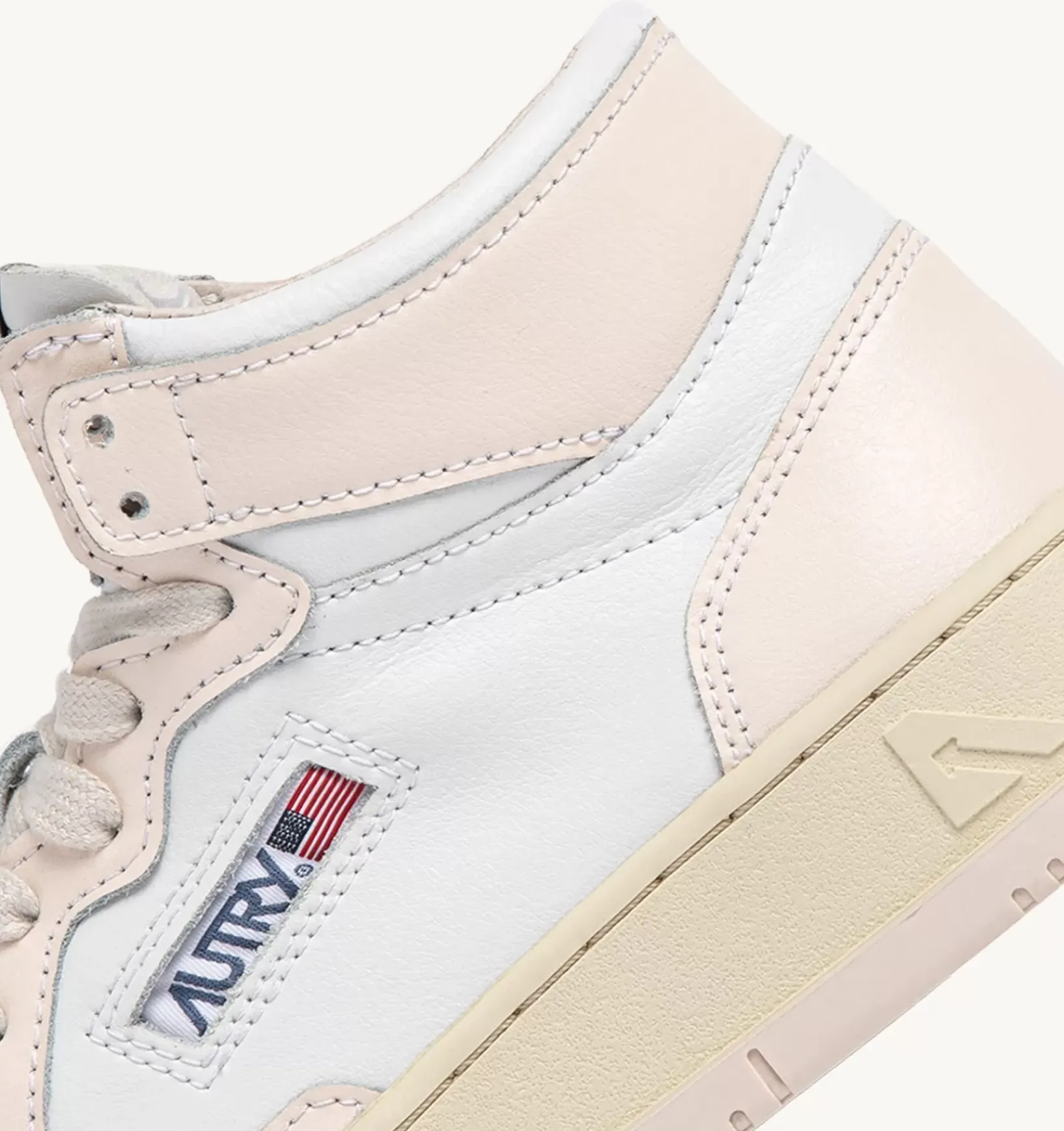 Sneakers Medalist Mid In Pelle Bianco Rosa