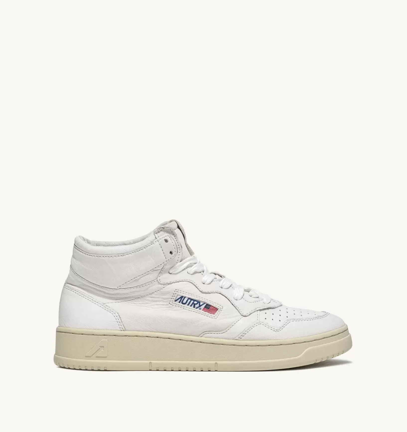 Sneakers Medalist Mid In Morbida Pelle Bianca Di Capra