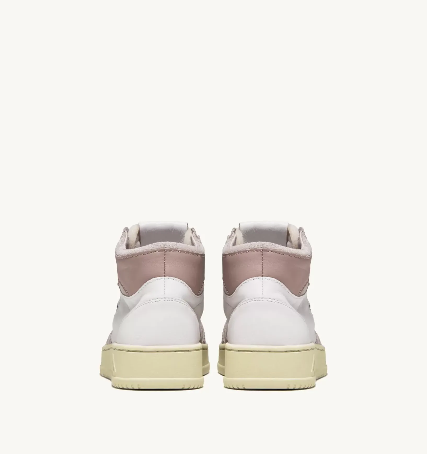 Sneakers Medalist Mid In Pelle Di Capra E Suede Bianco Rosa